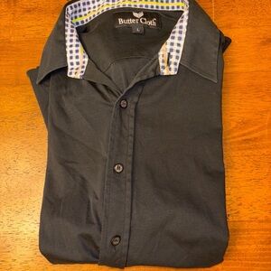 Buttercloth men’s large long sleeve Black Shirt cotton